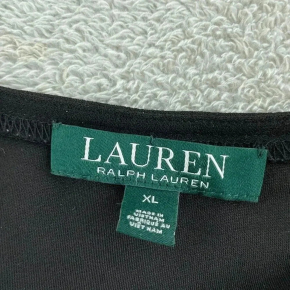 Lauren Ralph Lauren Open Front Top Womens XL Black 1166 - Picture 2 of 8